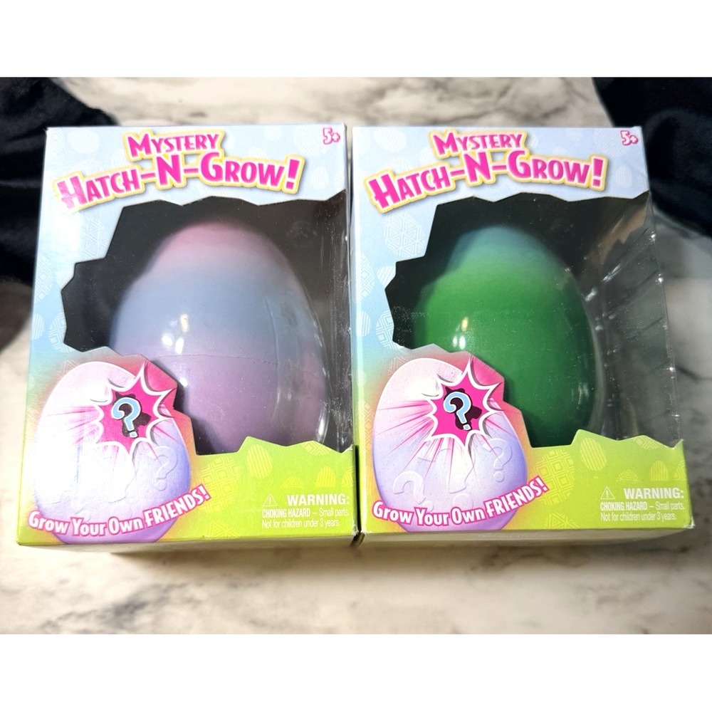 NEW SEALED 2 Mystery Hatch-N-Grow‎ Egg Blue Purple & Green (2829)